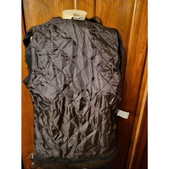 Women’s Jean Denim Vest Faux Fur Trim Collar Removable Size M - Picture 9 of 13